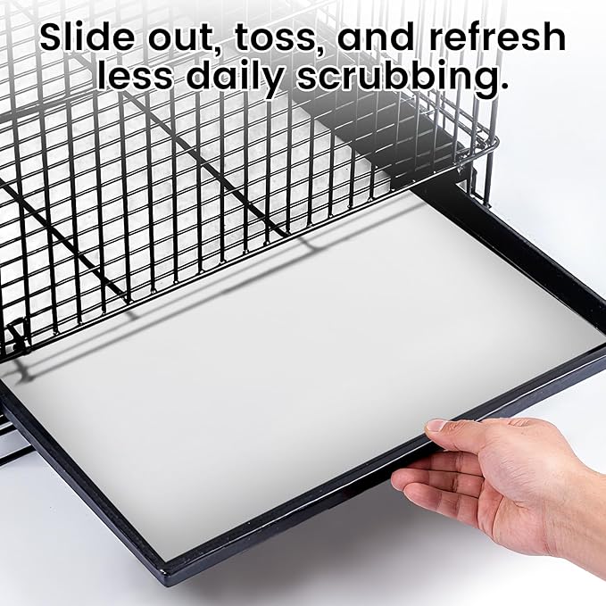23.6x16.9in Bird Cage Liners - 100 Sheets Pre-Cut Disposable Cage Tray Liners, High Absorbent Non-Woven Pads for Parrots, Cockatiels and Small Animals