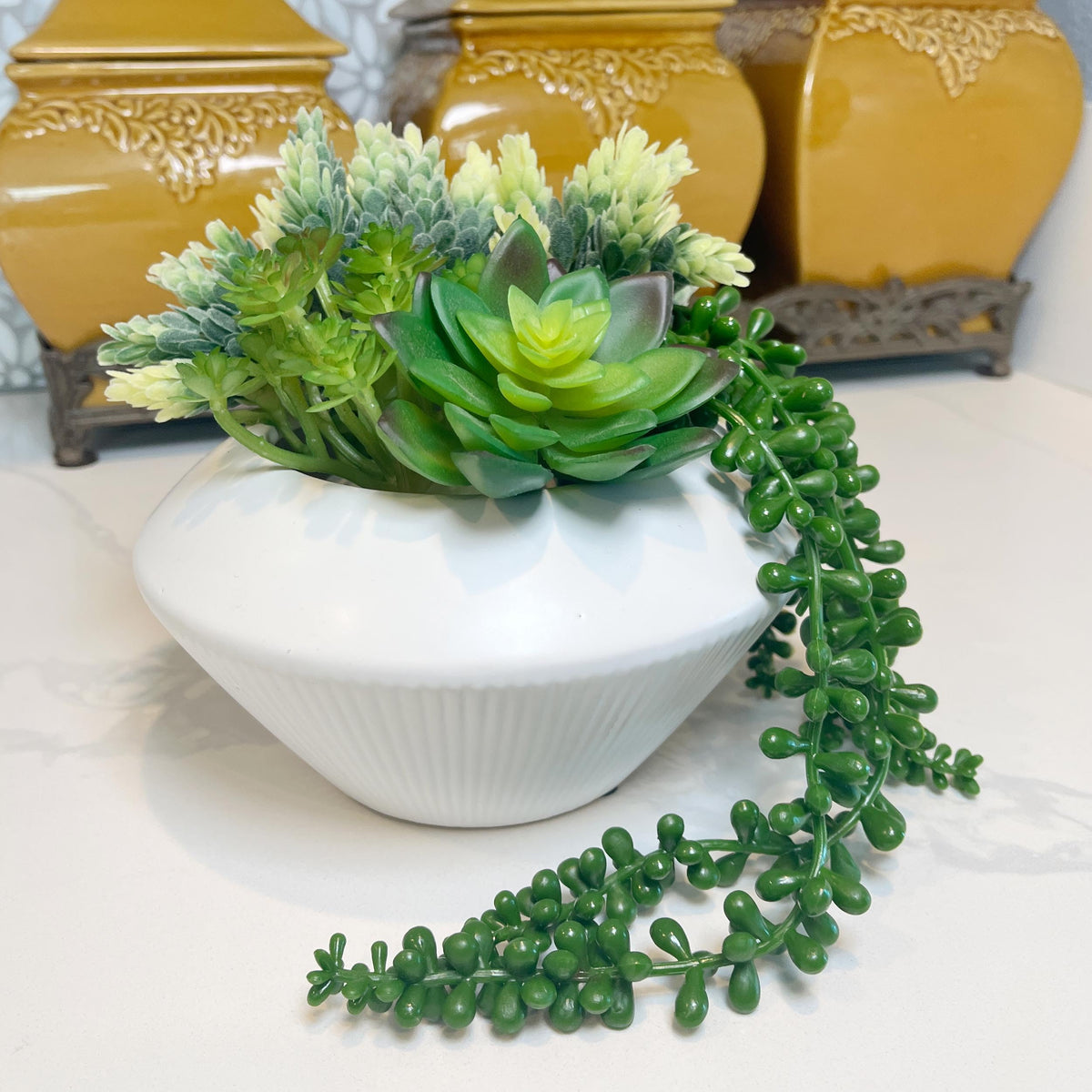 Admired by Nature 7.5" Ceramic Flower Planter Decorative Pot for Indoor Plant Succulent Home Décor, White