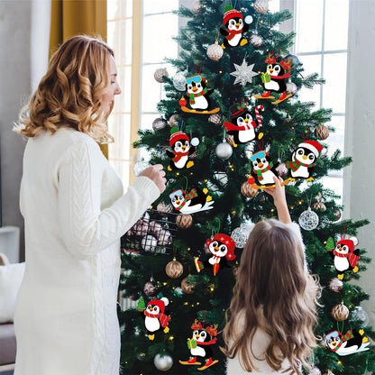 Moon Boat 40 Sets Christmas Crafts Penguin DIY Hanging Decorations Holiday Winter Craft Home Activities Party Favors