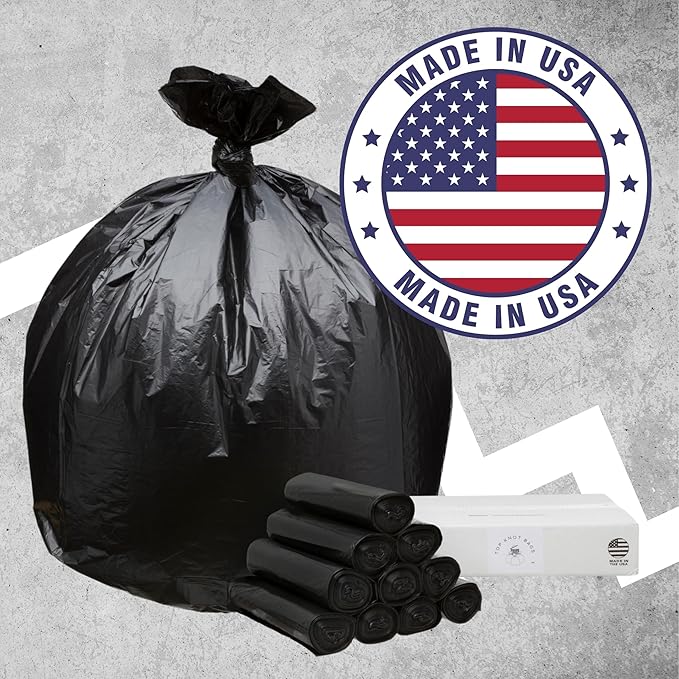 45 Gallon Garbage Trash Bag 40X46" 1.5 Mil Black 100 Count Can Liner Bulk 40