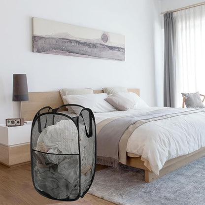 2 Pack Laundry Basket, Foldable Mesh Pop-up Laundry Hamper