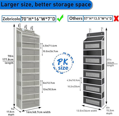 over the door organizer, Solid Bamboo Board 6-Tier Heavy Duty 75LB, 12 Side