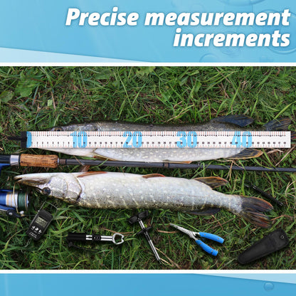 VioraWhite 7 Pcs 47 Inch PVC Fishing Ruler Bundle with Fishing Tools Easter Gifts for Men Anglers Loves Waterproof Roll-up Tape with Plier, Gripper, Hook Remover, Scale for Boat Kayak