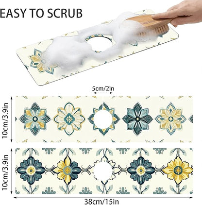 Bimkole 2 PCS Faucet Absorbent Mat, Kitchen Faucet Sink Splash Guard Wraparound