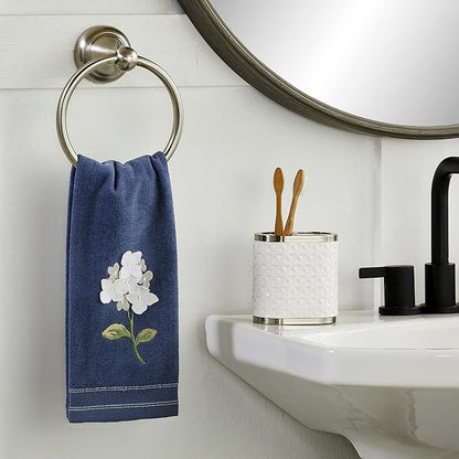 SKL Home Farm Hydrangea 100% Cotton 3D Embroidered 2pc Hand Towel Set,