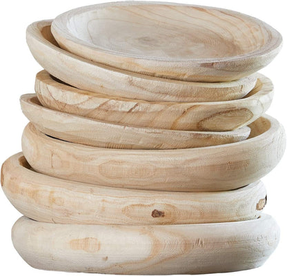 BOLTCORRSE Wooden Decorative Bowl – Hand Carved Natural Wood Fruit Bowl, Rustic Farmhouse Dough Bowl Decor, Wooden Serving Bowl for Coffee Table, Entryway Key Bowl or Kitchen Centerpiece