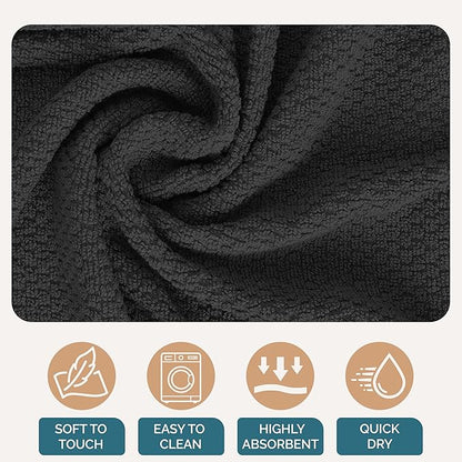 Casa Platino 8PC Cotton Kitchen Towels, Summer Grey Kitchen Towels