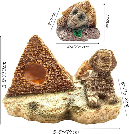 M2cbridge Aquarium Decor Castle Shipwreck Ornament Underwater Landscape(Egyptian Pyramid + Pharaoh)