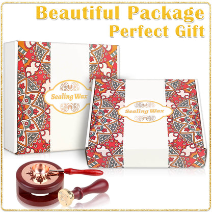 Anezus 754pcs Sealing Kit with Wax Beads, Stamp, Warmer, Vintage Envelopes, Metallic Pen for Letter Sealing, Invitations, Crafts