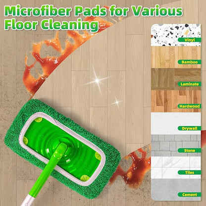 Reusable Microfiber Mop Pads Compatible