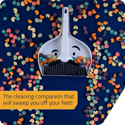 Peleg Design Dustache Small Dustpan and Brush Set, Mini Broom and Dustpan Set