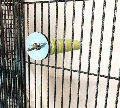 Polly's Pastels Nail Trimming & Beak Conditioning Safety Perch for Cockatiels, Cockatoos, Macaws, Parakeets, Budgies, Parrots and All Other Birds (Green, Medium-1 1/4" Dia. x 8" Long)