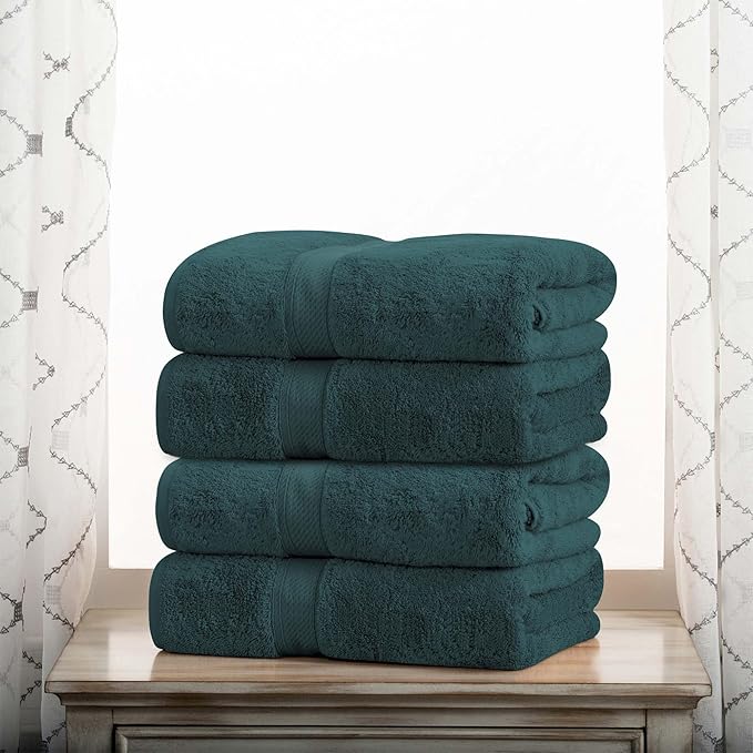 Superior Egyptian Cotton Pile Bath Towel Set of 4, Ultra Soft Luxury Towels