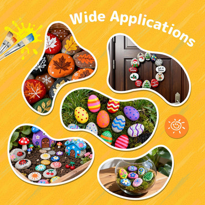 Simetufy 85 Pcs Rocks for Painting, River Rocks to Paint, 2-3" Flat & Smooth Painting Rocks for Crafts, Natural Stones for DIY, Kindness Rocks Garden Decoration