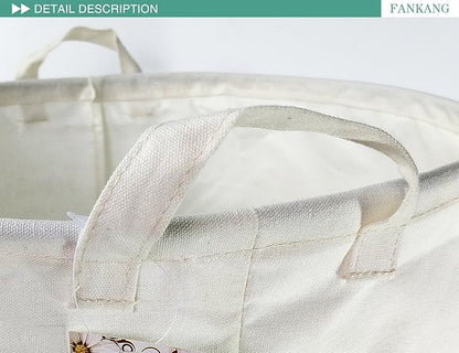 FANKANG Storage Basket, Nursery Hamper Canvas Laundry Basket Foldable