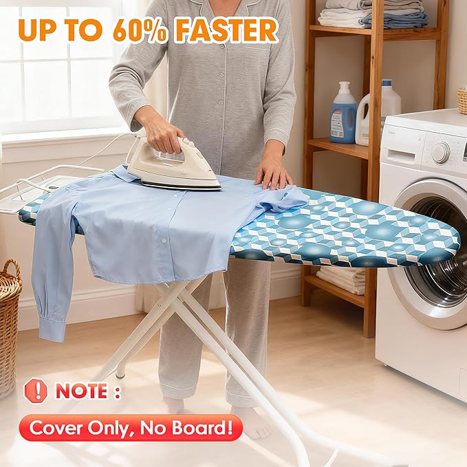 Ironing Board Cover and Pad, 18x49 Extra Wide Thick Iron Padding, Scorch &