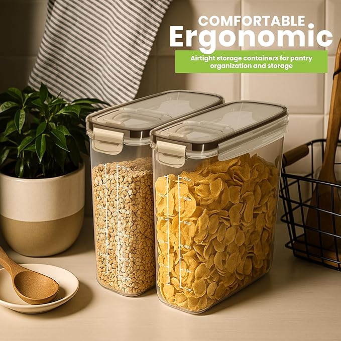 Utopia Kitchen Cereal Containers Storage Set – 3 Pack 4L Airtight Food Storage