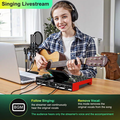 neculogy G10 Podcast Equipment Bundled with Audio Mixer Integrated Podcast Production Studio, Equipped with P15 Microphone, Used for Live Streaming, Podcast Recording PC,YouTube Recording