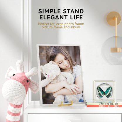 IPAME Plate Stands for Display 12 Inch Heavy Duty - Metal Picture Frame Easel Stands for Large Plates, Books, Platters, Plaques, Decor (Gold 2 Pack)