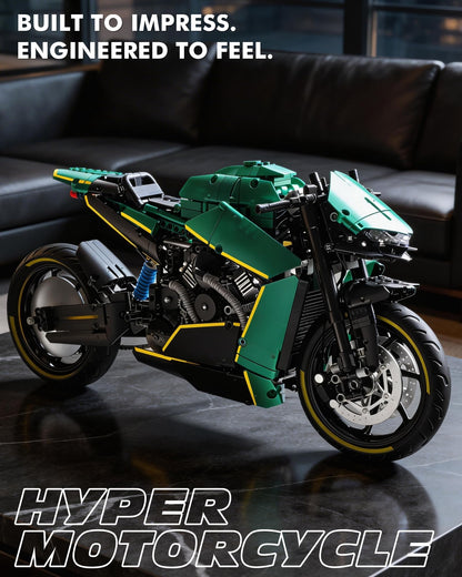 JSINMA Technic AMB001 Hyper Motorcycle Building Set for Adults, 1:5 Large Scale Bike Model with LED Lights, Mechanical Engineering Display Collectible Gift, 2100+ PCS