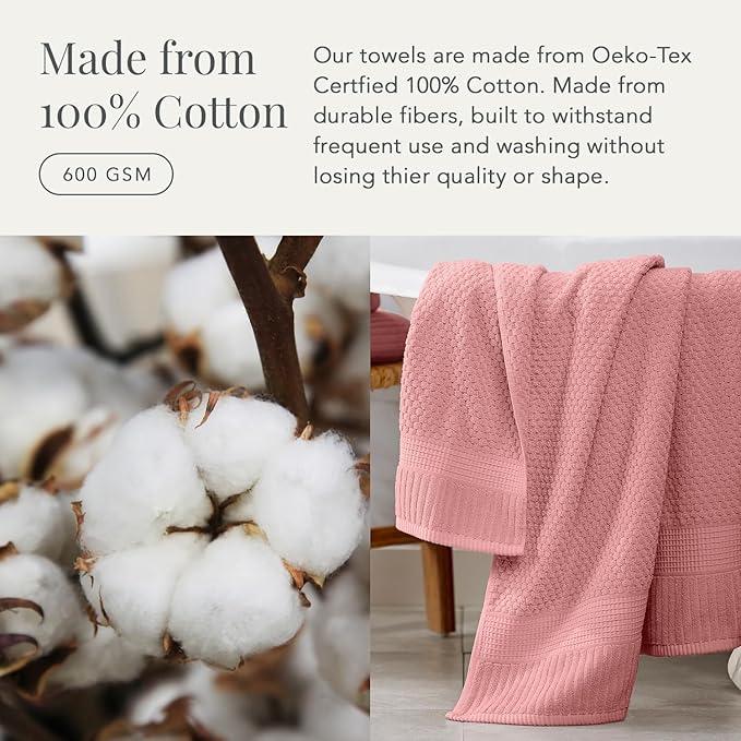 NY Loft 100% Cotton Towel Set 6 Piece | Super Soft & Absorbent Quick-Dry 2 Bath