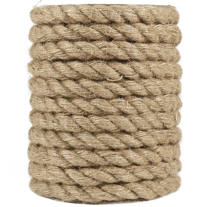Tenn Well 1/2 inch Jute Rope, 33 Feet 14mm Thick Twine Rope for Crafting, Gardening, Home Decor, Farmhouse Decor, Cat Scratching Post