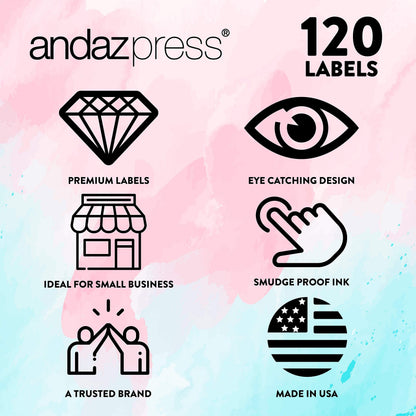 Andaz Press Round Small Business Sticker Labels, 120-Pack, Do Not Microwave, Packaging Stickers