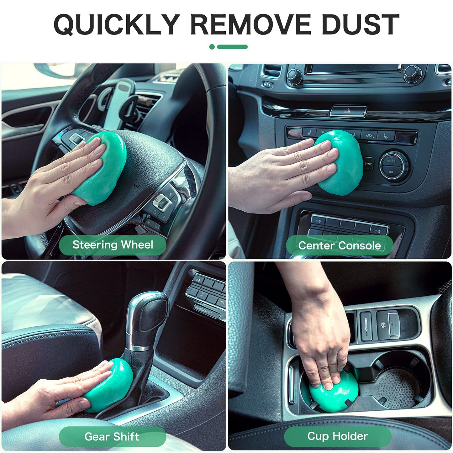 TICARVE 2Pack Cleaning Gel for Car Detailing Vent Cleaner Cleaning Putty Gel Auto Detail Tools Car Interior Cleaner Cleaning Mud for Cars and Keyboard Cleaner Cleaning Slime Green (320g/11.2oz)