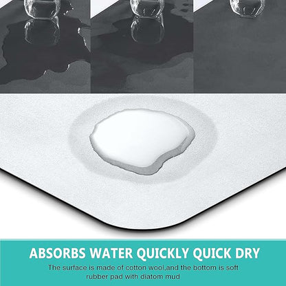 Kitchen Sink Splash Guard Faucet Mat -2 PC Super Absorbent Fast Drying Mat Sink