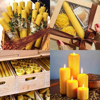 GBACHOOSE 8x8 inch Beeswax Sheets for Candle Making, 24PCS Beeswax Sheets Beeswax Candle Sheet for Candle Making Rolling DIY Kits, Wax Candle Sheets Create Your Own Unique Candles(Yellow)