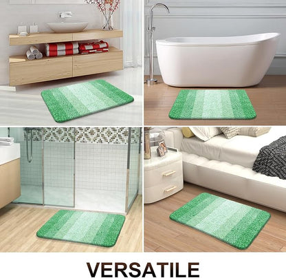 OLANLY Bathroom Runner Rugs Mat 59x17, Extra Soft Absorbent Microfiber Bath Rugs, Rubber Backing, Quick Dry, Washable Long Bath Mats for Bathroom Floor, Tub and Shower, Home Decor Accessories, Green