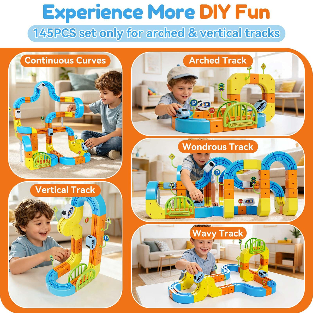 Electric Train Set for Kids Ages 3-8, 242Pcs 3D Flexible Race Track Toy, Gravity-Defying 360° Loop Building Set, STEM DIY Railroad Learning Toy Gift for Toddlers Boys Girls