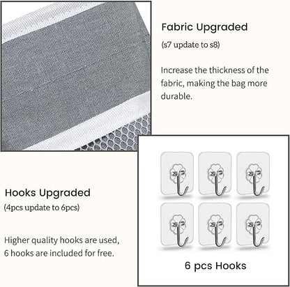2pcs 3-pockets Large Wall Hanging Organizer Bag, Linen Fabric Door Hanging