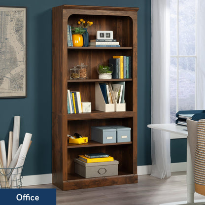 Sauder Select 5-Shelf Bookcase, in a Grand Walnut Finish
