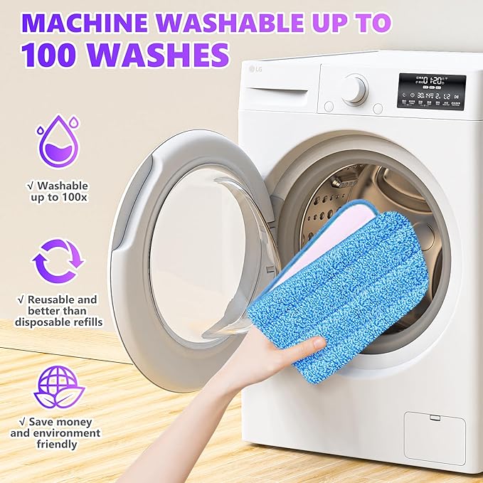 6 Pack Reusable Mop Pads Compatible