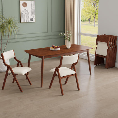 YOPTO Folding Wooden Chairs Set of 2 with Padded Seat,Portable Dining Chairs W/Ergonomically Designed Back and Cushion,for Dining Room,Restaurant,Kitchen,Office