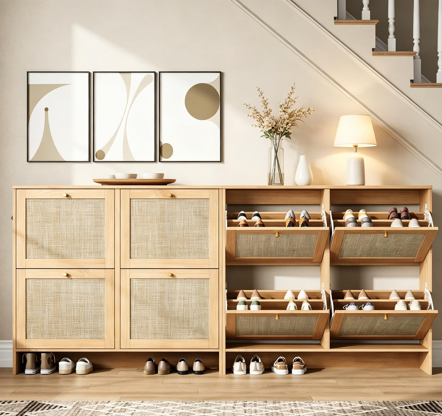 Nicetree Shoe Storage Cabinet for Entryway,Flip Drawers Adjustable Shelves,Shoe Organizer