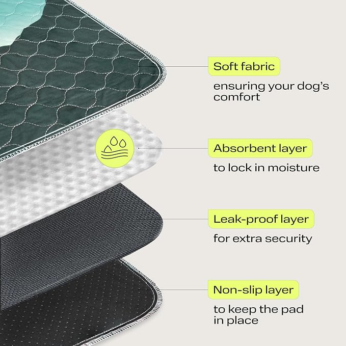 PetSpy Washable Pee Pads for Dogs - Waterproof Reusable Puppy Pads No-Slip Surface - Stylish Dog Potty Training Pads Protect Against Leakage (Landscape, 1 Pack - 72" x 72")