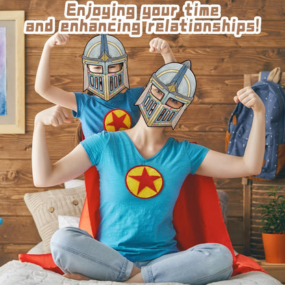 Blueweenly 24 Pack Color Your Own Knight Mask Craft Kit DIY Knight Paper Mask Party Favors Crafts for Kids and Fun Home Activities Party Dress up Theme Supplies