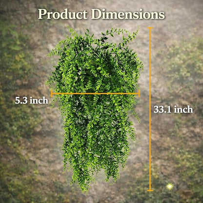 HERCOCCI 4 Pack Reptile Plants, Terrarium Hanging Plants Vines Artificial Leaves Habitat Decorations with Suction Cup for Bearded Dragon Hermit Crab Lizard Snake Geckos Chameleon
