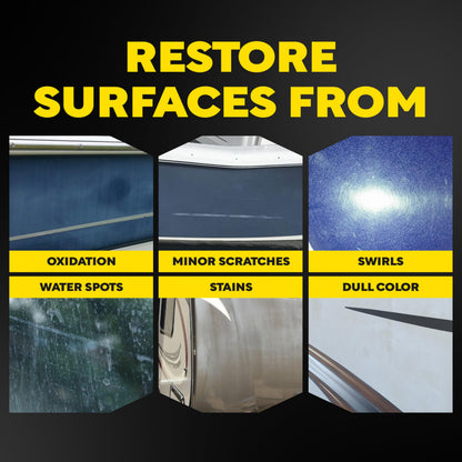 Meguiar's M5032 Marine/RV One Step Cleaner Wax, Easy-to-Use Marine Wax for Boats and RVs That Removes Light Defects, Restores Color Brilliance, and Protects the Surface, 32 Fl Oz