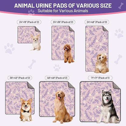 Washable Dog Pee Pads - Absorbent Reusable Puppy Training Pads, Waterproof Leak - Proof & Non - Slip for Crate Whelping Potty Training 24x36 (Pack of 2)