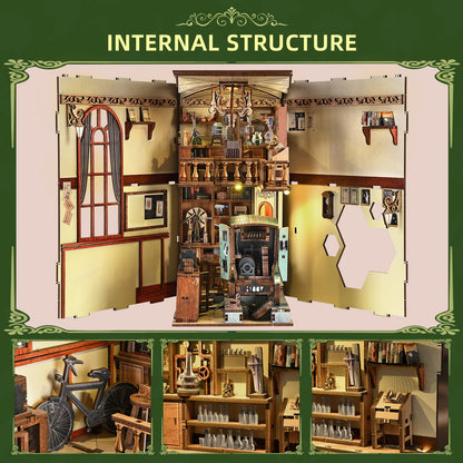 MiniCity Book Nook Kit, DIY Miniature Dollhouse Kit 3D Puzzles for Adults Tiny House Mini Home Craft Bookshelf Nook Puzzle Book Decor Gifts for Teenagers Book Lovers (The Radium Lady)