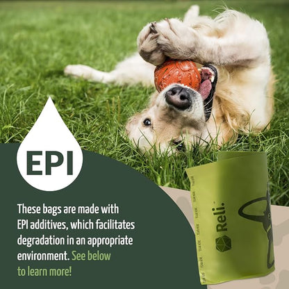 Reli. Biodegradable Dog Poop Bags (1100 Pack, 2 Large Rolls) | 9"x13" Large Poop Bags for Dogs | Unscented, Leak Proof Oxobiodegradable Pet Waste Clean Up | Green Eco-Friendly | Dispenser Box