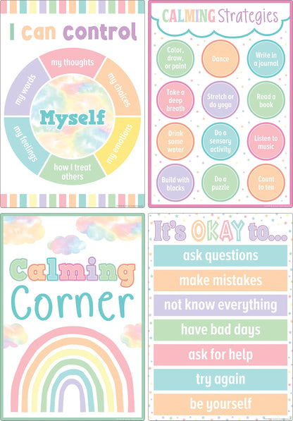 Teacher Created Resources Pastel Pop Calming Strategies Educational Poster Pack (TCR8439)