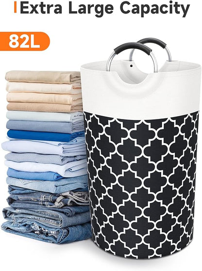 Large Laundry Hampe Basket Washing Bin Clothes Bag Collapsible Tall