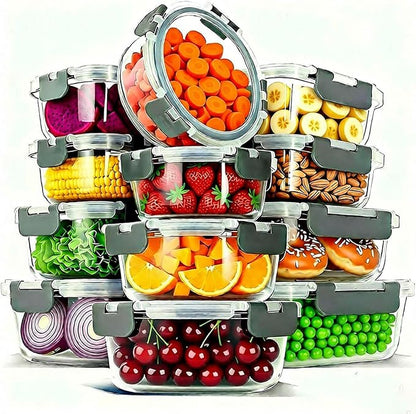 12 Pack Glass Food Storage Container Set