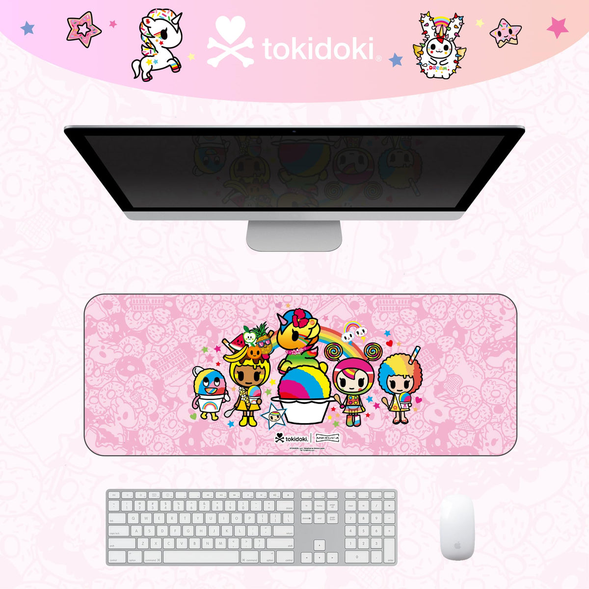tokidoki Unicorno Mouse Pad Large Gaming Computer Mouse Pad Extended Keyboard Desk Accessories for Office Computer Laptop
