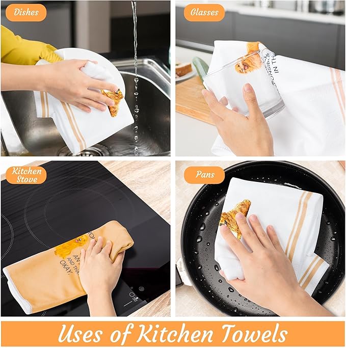 R HORSE Golden Retriever Kitchen Dish Towels