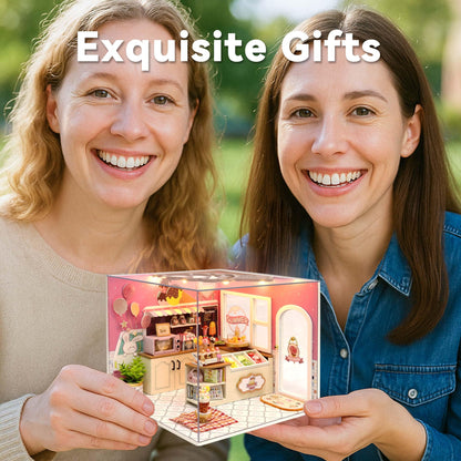 Flever DIY Miniature House Kit, Tiny Home Kit with LED Light, Mini House Build Craft Kits for Adults and Teens, Home Decor Creative Gift for Family/Friends (My Little Scene Series)